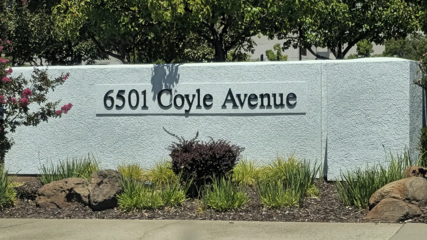 The 6501 Coyle Avenue entrance sign at Mercy San Juan Medical Center in Carmichael